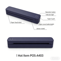 Nouvelle Imprimante Thermique Portable A4 Sans Encre 2026 pour Pochoirs de Tatouage, Mini Imprimante Sans Fil pour Domicile, Bureau et Start-up ZJ-A403 203DPI