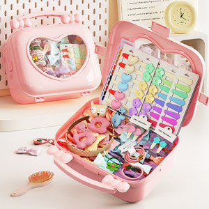Heart Shaped Hair Accessory Storage Box For Kids With Visible Compartment Large Capacity Organizer For Toys And Stationery - Product Image 1