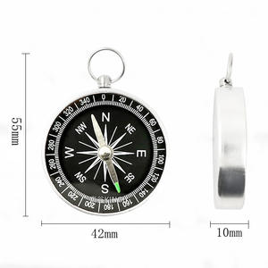 Mini boussole portable en aluminium de 45 mm, résistante aux chocs, avec pointeur luminescent et crochet pour l'extérieur - Product Image 4