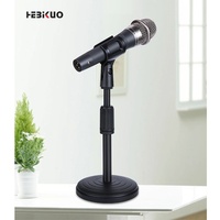 Support de microphone de bureau en gros, hauteur réglable, base ronde, pour réunions en ligne