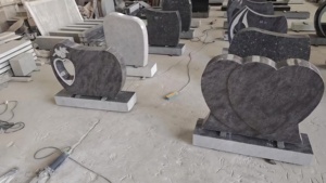 Европейский надгробный камень в форме сердца и памятники индийский черный гранит резной мраморный надгробие для открытого кладбища - Product Image 5