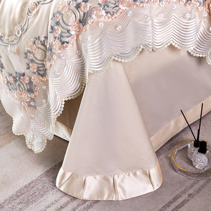 2023 New Cotton <span class=keywords><strong>Satin</strong></span> Ánh Sáng Sang Trọng Lụa Cotton 100 Cotton Bốn Mảnh Bộ Đồ Giường Bộ - Product Image 4