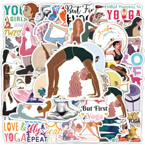 50 Uds. De pegatinas de grafiti estéticas para Yoga, deportes, salud, botella, teléfono, vinilo, hermosa chica, pegatina para mujer - Product Image 4