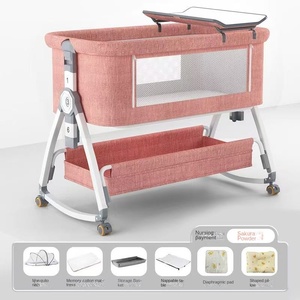 <span class=keywords><strong>Cuna</strong></span> de Viaje para Bebé de Acero de Alto Carbono Duradero con Ruedas 360°, Altura Ajustable, Diseño Moderno, Fácil de Plegar y Transportar, con Mosquitero - Product Image 2