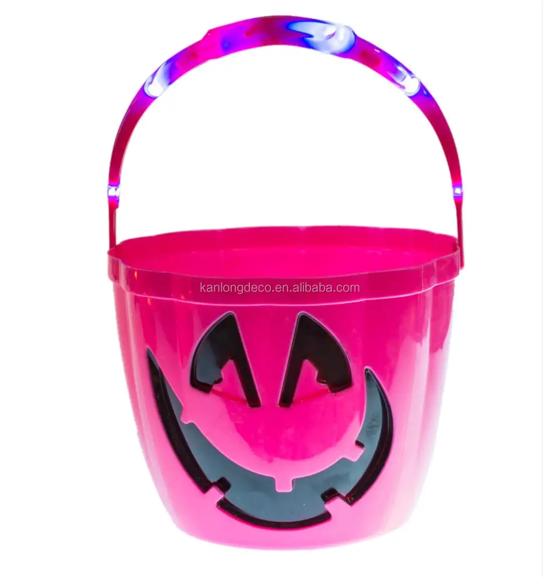 Kanlong factory price LED halloween flashing Candy pumpkin bucket for Halloween deco