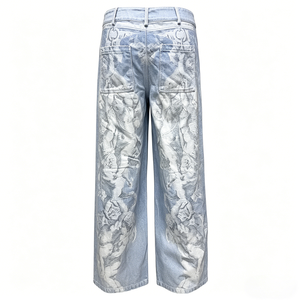 Jeans de Mezclilla Rectos para Hombre, Jeans de Pierna Recta, Transpirables, con Estampado DTG - Product Image 2