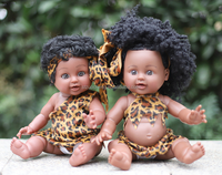Nouveau à venir 35cm vinyle réaliste vitiligo habiller poupée de mode à la main chasse vêtements Afro poupée africaine pour enfants fille garçons