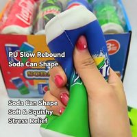 Jouet Squishy en PU à Rebond Lent en Forme de Canette de Boisson Personnalisée, Jouet Anti-Stress Squishy en Forme de Canette de Soda Emballé en Boîte pour Enfants et Adultes