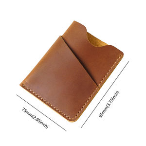 AIGUONIU Portabiglietti da Visita Minimalista da <span class=keywords><strong>Uomo</strong></span> <span class=keywords><strong>in</strong></span> Vera <span class=keywords><strong>Pelle</strong></span> Crazy Horse Personalizzato Portafoglio per Carte di Credito - Product Image 3