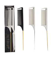 Peigne à queue de rat professionnel antistatique en plastique durable pour salon, à dents fines, design tendance, pour le sectionnement, avec logo personnalisé, vente en gros