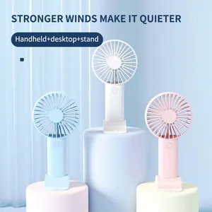 Portable Mini USB Air Cooler Fan 3-Speed Settings Plastic Pedestal Installation Battery Power Source For Household Outdoor Use