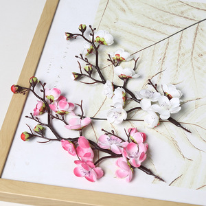 Fleurs artificielles en soie Lichao, branche de fleur de prunier, blanc, rose, rouge, décoration intérieure, branche unique, moulage par injection - Product Image 3