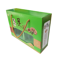 Boîte cadeau en carton ondulé pliable personnalisée, imprimée en couleur, avec poignée et fenêtre, pour produits secs en conserve