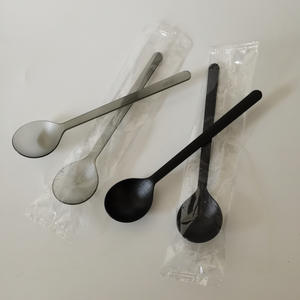 Mini cuchara de plástico desechable biodegradable PLA ecológica personalizada de alta calidad, cubiertos compostables para comida, fiestas de cocina - Product Image 1
