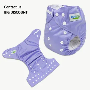 Pañal de tela de color sólido Venta al por mayor Pañal de tela lavable y reutilizable Pañal de tela todo en un tamaño para bebés