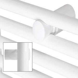 Radiateur de salle de bain avec porte-serviettes blanc, design contemporain droit, installation facile, raccordement central flexible - Product Image 2