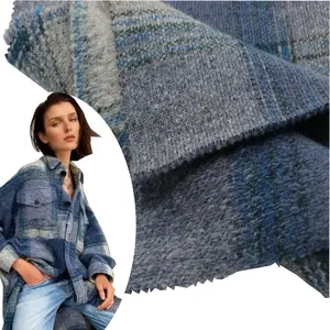 Tissu tricoté en laine de polyester, ruban à carreaux teint pour écharpe