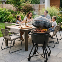 Barbecue au charbon de bois en céramique Kamado de 21 pouces, style œuf, pour la cuisson en extérieur