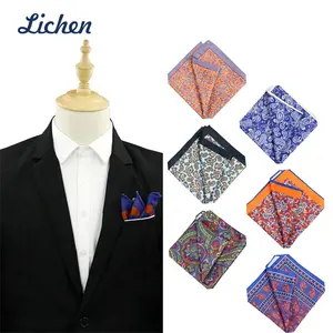 Wholesale Custom Suit 100% Silk Vintage Paisley Design Handkerchiefs for Men