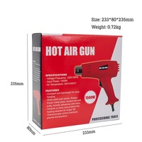 Pistolet à air chaud professionnel 1500W 2 réglages de vitesse Durable et Protection contre les surcharges Pistolet à chaleur chaude rapide en option