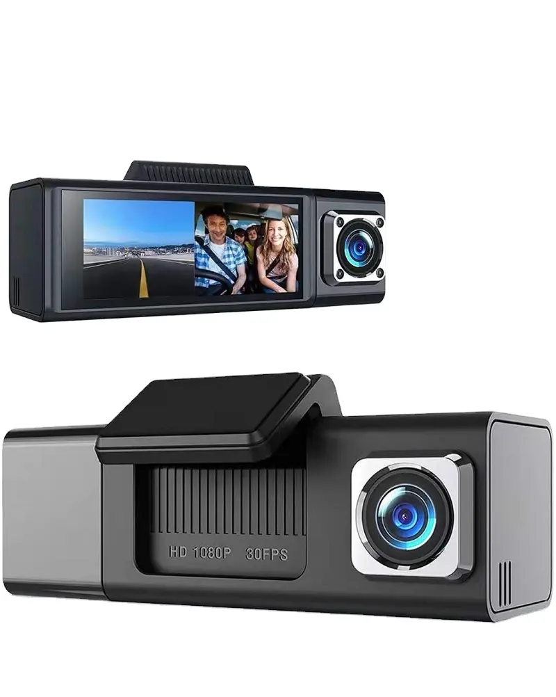 Tre fotocamere schermo IPS da 3.16 pollici FHD 1080P con luci a infrarossi per visione notturna IR 3 lenti dash cam Car DVR car black box