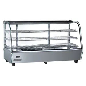 Countertop Electric Bread Pizza Chicken Sausage Snack Heated Display Showcase With 3 Shelf Sliding Doors