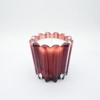 Gobelet en verre transparent rouge, artisanat, bougie, contenants recyclables, bougie personnalisée pour fête, Noël et décoration de la maison