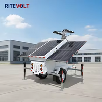 Yenilenebilir Enerji Çevre Dostu Monokristal Silikon Güneş Panelleri 4x100W LED Taşınabilir Aydınlatma Römorku Bahçe Yolu