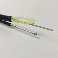 Kabel Drop Mini Figure 8 FTTH 1 2 4 6 8 12 Core G657A G652D Serat Optik, Kabel Fiber Optik Udara Luar Ruangan, Tipe Self-Supported