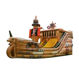 Enorme comercial pvc clássico pirata navio deslizante inflável para atividades de carnaval ao ar livre
