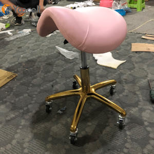 Yoocell sıcak satış pembe renk yastıklı tabure Rolling tabure Salon güzellik ekipmanları kaptan sandalyesi - Product Image 3