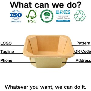 Contenants alimentaires jetables Xiamen avec couvercles, bols en papier octogonaux biodégradables, adaptés aux régimes alimentaires, salades, glaces, yaourts, flocons <span class=keywords><strong>d</strong></span>'<span class=keywords><strong>avoine</strong></span> - Product Image 6