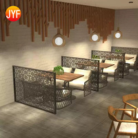 H6008 Cloison de séparation décorative en acier inoxydable sur mesure pour restaurants, séparateur de table en métal pour cabines de salle à manger