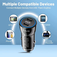 Pengisi Daya Mobil USB C 40W, Adaptor Pemantik Rokok Dual Port PD3.0 Tipe C Pengisi Daya Mobil Cepat untuk iPhone 17 15 14 Pro Max Samsung S26