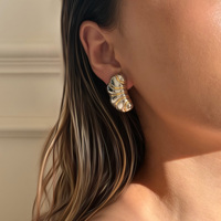 Nouvelles Boucles d'oreilles classiques en forme de nymphes de cigales mélangées 2026 Dazan Winter INS, en acier inoxydable hypoallergénique plaqué or 18 carats, bijoux pour femme