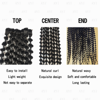 Tresses au crochet pré-bouclées effet bulle 24 pouces, extensions de cheveux souples noires pour femmes africaines