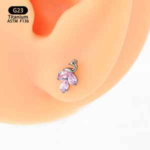 Swan Shape Titanium Stud <b>Earrings</b> With Zircon <b>Opal</b> Inlay 8mm For Women Fashion Jewelry - Product Image 2