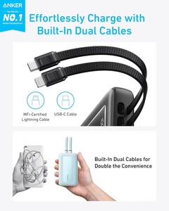 Banco de energía <span class=keywords><strong>Anker</strong></span> ZOLO 30W 10000mAh con cable de cargador rápido Batería de polímero de litio para iPhone 15 y computadora portátil - Product Image 6