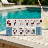 Juego de Mahjong Plegable Moderno Americano, 160 Fichas, Acrílico de 3 Capas, Estrellas y Rayas Patrióticas, Día de la Independencia, Ecológico, Completo