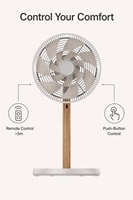 Ventilateur sur pied électrique à double couche, 7 pales, 12 pouces, silencieux, hauteur réglable, moteur BLDC, télécommande, 8 vitesses, économe en énergie