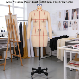 JUNMEI Meilleure vente <span class=keywords><strong>Mannequin</strong></span> de <span class=keywords><strong>couture</strong></span> femme demi-corps en fibre de verre, taille personnalisable, avec <span class=keywords><strong>buste</strong></span> drapé et support réglable - Product Image 1