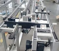 Plataforma de Trabajo Electrónica de Aluminio con Banda de Acero Inoxidable, Línea de Ensamblaje con Transportador de Cadena de Doble Velocidad