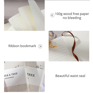 HK venta al por mayor <span class=keywords><strong>A6</strong></span> B6 flor árbol tela Tapa dura cuaderno diario - Product Image 4