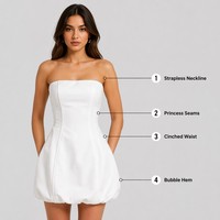Robe de soirée élégante en satin blanc pour femmes, design sexy sans bretelles, sans manches, naturelle et écologique