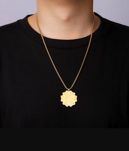 Inspire Jewelry - Collar con Colgante en Forma <span class=keywords><strong>de</strong></span> Flor <span class=keywords><strong>de</strong></span> Acero Inoxidable para Mujer y Hombre Musulmanes - Product Image 3