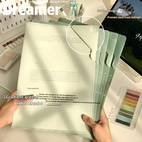Lot de classeurs en plastique PP couleur Morandi de qualité supérieure, format A4, enveloppes de documents en plastique durables pour l'organisation des devoirs scolaires