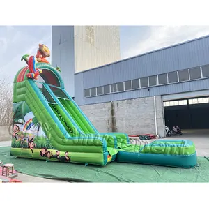गर्मियों किराए पर लेने की inflatable बाउंसर बंदर पार्क थीम वाटर स्लाइड उछालभरी महल बच्चों के लिए