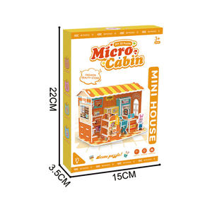 Jouets de montage de puzzles DIY, mini maison miniature, magasin de proximité, ensemble de puzzles 3D avec lumières LED - Product Image 4