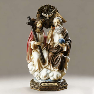 Statua della Sacra Trinità in Resina, Figurina del Padre, del Figlio e dello Spirito Santo a Forma di Colomba, Scultura Religiosa per Altare Domestico e Decorazione della Chiesa - Product Image 2