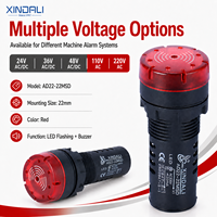 AD22-22MSD Voyant lumineux clignotant LED rouge en plastique de 22 mm avec indice de protection IP54 et entrée AC/DC pour alarme d'équipement industriel